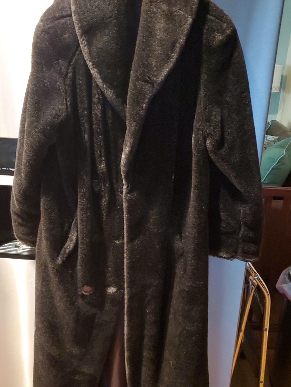 Gallery Dark Brown Teddy Coat with Shawl Collar